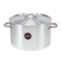 Marmite Aluminium | Modèle Demi | avec Couvercle | 7 Litres | Choix de 7 Tailles  | Ø 25cm