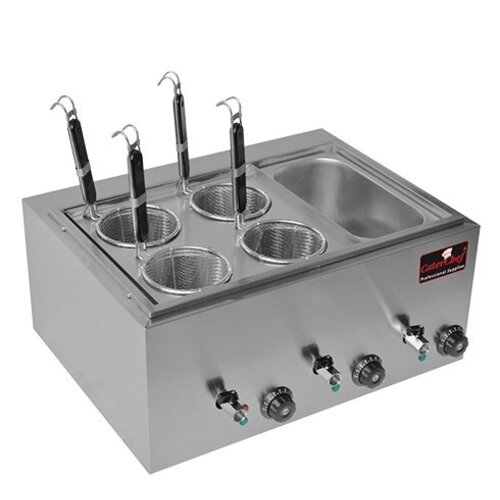 CaterChef Cuiseur à Pâtes | Double Paroi | INOX | avec Robinet de Vidange  | 4 Paniers et 1x GN 1/3