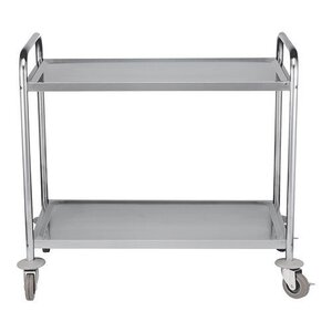Emga Chariot de Service (cap.2x 90x50cm) | INOX | h95cm