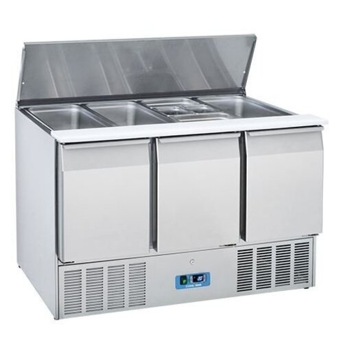 CaterCool Saladette CaterCool INOX 3 Portes | 1370x700x(H)850mm | 4x 1/1 GN