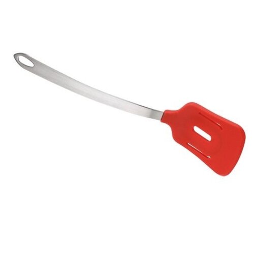 CHRselect Spatule Ajourée INOX avec puce en Silicone | Résistant à la chaleur | 350mm