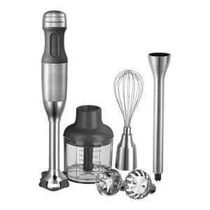 KitchenAid Mixeur Plongeur Combi INOX avec Bol de Mélange + Bol de Coupe | 5 Vitesses | 180W KitchenAid Mixeur Plongeur Combi INOX avec Bol de Mélange + Bol de Coupe | 5 Vitesses | 180W