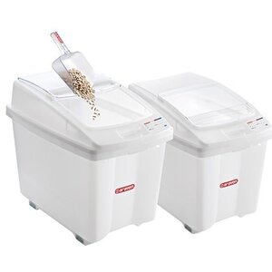 Araven Container tous usages Polyéthylène Blanc | à Roulettes | 700x460x(H)580mm | 100 Litres