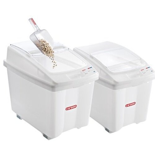 Araven Container tous usages Polyéthylène Blanc | à Roulettes | 700x460x(H)580mm | 100 Litres