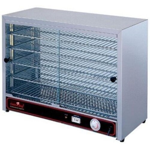 CaterChef Vitrine Chauffante Inox | 5 Grilles | Volets Coulissants | 640x360x(h)530mm