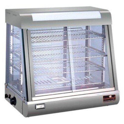 CaterChef Vitrine Chauffante Inox | 4 Grilles | Volets Coulissants | Éclairage LED | 690x440x(h)660mm CaterChef Vitrine Chauffante Inox | 4 Grilles | Volets Coulissants | Éclairage LED | 690x440x(h)660mm
