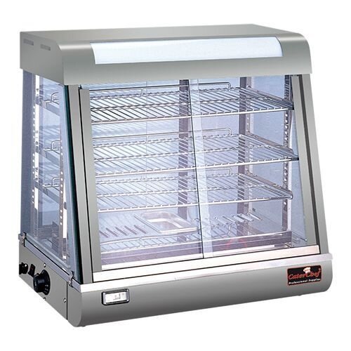 CaterChef Vitrine Chauffante Inox | 4 Grilles | Volets Coulissants | Éclairage LED | 690x440x(h)660mm CaterChef Vitrine Chauffante Inox | 4 Grilles | Volets Coulissants | Éclairage LED | 690x440x(h)660mm