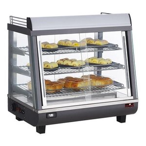 CaterChef Vitrine Chauffante Inox | 3 Grilles | Opérable des 2 côtés | Éclairage LED | 680x490x(h)660mm