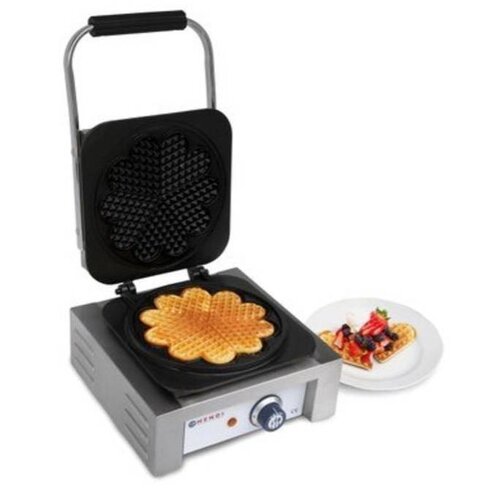 Hendi Liège Gaufrier en Forme de Cœur | Plaques de Cuisson en Fonte | Revêtement Antiadhésif | 320x437x (H) 251mm