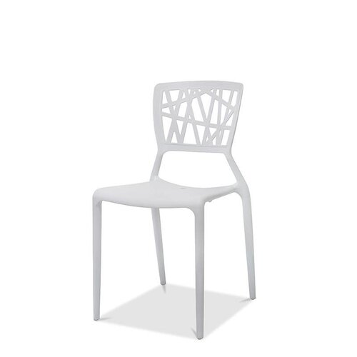CHRselect Chaise Empilable | Playal Webb PP | Blanc |4 Kg | 470x430x(H)840 mm | Lot de 4