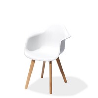 Chaise avec Accoudoir| Keeve Trendy | Blanc | 610x615x(H)830 mm | Lot de 4