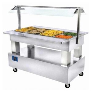 Diamond Buffet Bain Marie | Chauffant | 4 x 1/1 GN | Couleur Bois Blanc | 1440x660 (950) xh1370mm