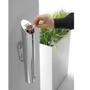 Hendi Cendrier Mural en Acier Inoxydable | Conception Robuste Facile à vider | ø75x (H) 460mm