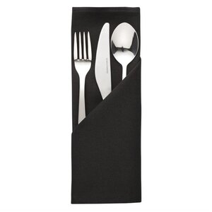 Mitre Essentials Pochettes à couverts / Serviettes Ocassions | Noir | 51x51cm | Lot de 10 pièces