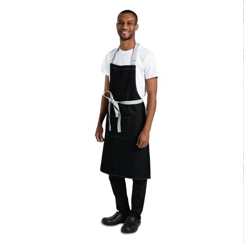 CHRselect Tablier Bavette | Denim Whites Southside | Noir