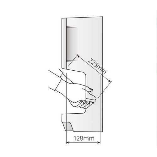 Mitsubishi Mini Sèche-Mains | Mitsubishi Jet Towel | Blanc | 15 sec 825W | 250x170x480(h)mm