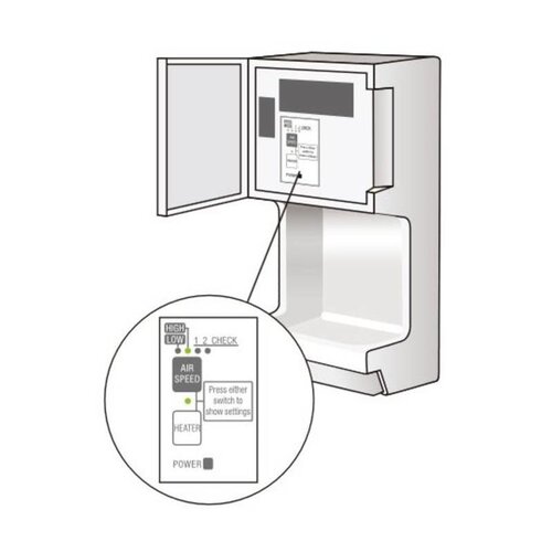 Mitsubishi Mini Sèche-Mains | Mitsubishi Jet Towel | Blanc | 15 sec 825W | 250x170x480(h)mm
