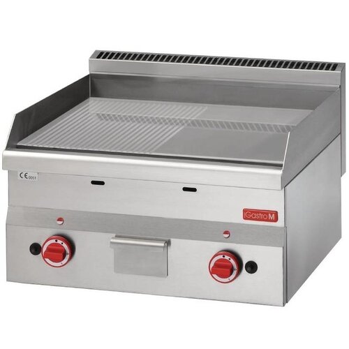 Gastro M Plancha | Gaz naturel | Plaque demi lisse demi rainurée | Chromée | 300x600x280mm