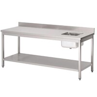 Table du Chef | avec bac à droite | Dosseret | 850x1200x700mm