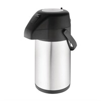 Pichet à Pompe | avec Bouton Poussoir | Inox | 1900ml | Ø195x 325(h)mm