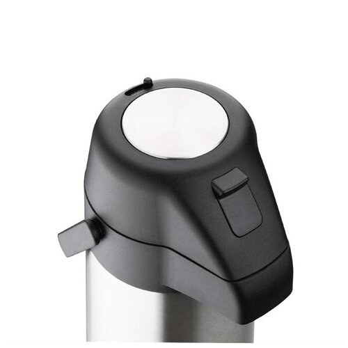 CHRselect Pichet à Pompe | avec Bouton Poussoir | Inox | 3000ml | Ø195x 395(h)mm