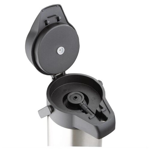 CHRselect Pichet à Pompe | avec Bouton Poussoir | Inox | 3000ml | Ø195x 395(h)mm