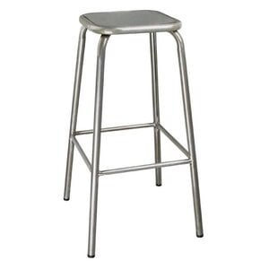 CHRselect Tabouret Haut | Gris Métallisé | avec Assise en Métal | Bolero | lot de 12