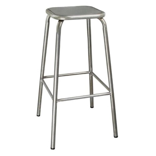 CHRselect Tabouret Haut | Gris Métallisé | avec Assise en Métal | Bolero | lot de 12