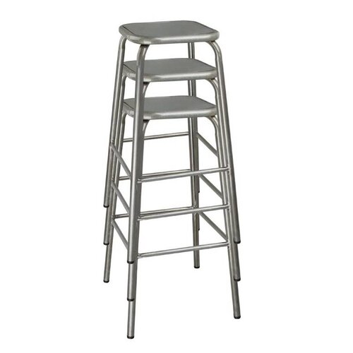 CHRselect  Tabouret Haut | Gris Métallisé | avec Assise en Métal | Bolero | lot de 12