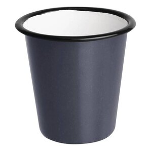 CHRselect Gobelets en Acier Emaillé |  Gris et Noir  | Olympia 310ml |  90(H) x 90(Ø)mm | Lot de 6