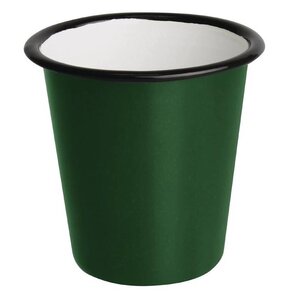 Olympia Gobelets en Acier Emaillé | Vert et Noir | Olympia 310ml  | 90(H) x 90(Ø)mm |  Lot de 6