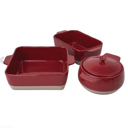 Olympia Cocotte Ronde | Rouge et Taupe | Olympia 1,8L | 90(H) x 265(L)mm x 195(Ø)mm