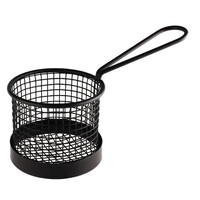 Panier de Présentation Olympia | Rond | Noir | avec poignée | 80(h)x95(Ø)mm
