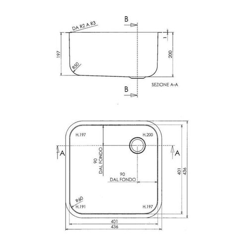Combisteel Plonge | 400x400x200mm Combisteel Plonge | 400x400x200mm