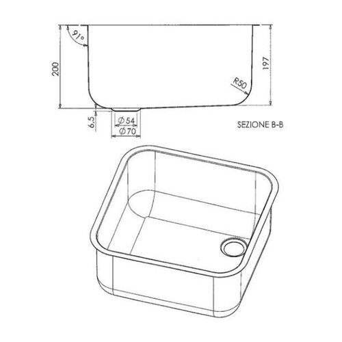 Combisteel Plonge | 400x400x200mm Combisteel Plonge | 400x400x200mm