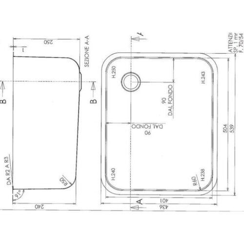 Combisteel Plonge | 500x400x250(h)mm