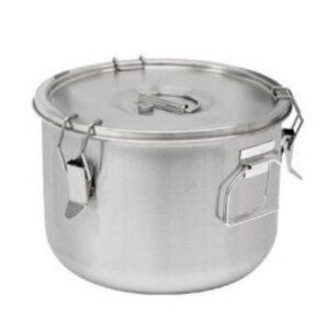 CHRselect Conteneur á Soupe Inox | 15 Litres | Poignées Latérales | Ø360x215mm