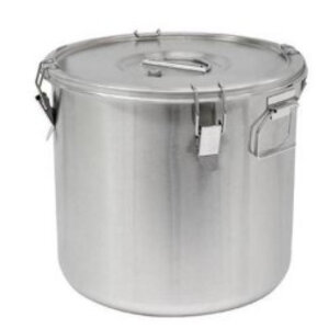 CHRselect Conteneur á Soupe Inox | 25 Litres | Poignées Latérales | Ø360x350mm
