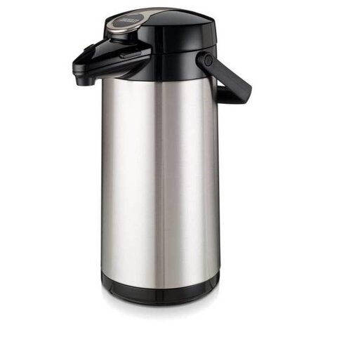 Bravilor Bonamat Pot à Pompe Isotherme | Pot intérieur en verre et boîtier en acier inoxydable 2,2 litres Ø164x (H) 378mm