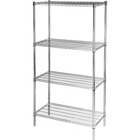 Support de Rangement Chromé | 4 Etagères | Poids 10.6 Kg | 1800x450x900mm