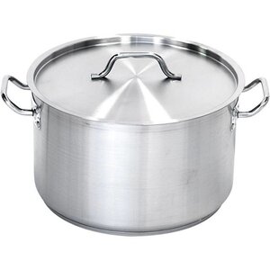 Stalgast Marmite Moyenne | Satinée avec Couvercle | 22.4 litres | 220x360mm