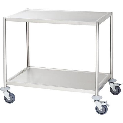 CHRselect Chariot de Service | 2 Etagères| Lisse sans Poignée | 850x530x(h)800mm