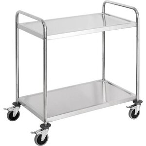 Stalgast Chariot de Service Inox | 2 Etagères | 920x540x860mm