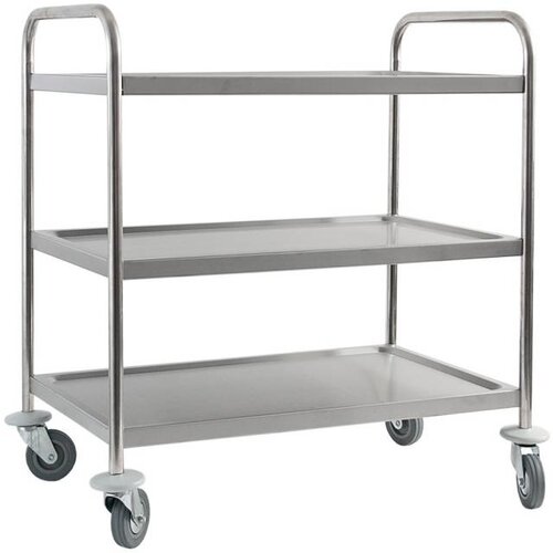 Stalgast Chariot de Service Inox | 3 Etagères | 920x540x860mm