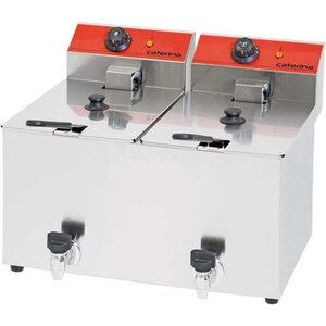 Stalgast Friteuse 2x8 Litres | avec Robinet | 2x3,2kW | 535x475x410(h)mm