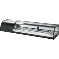 Vitrine Réfrigérée pour Sushi | 5 x GN 1/3 | 20 mm | 1500x390x(h)290mm