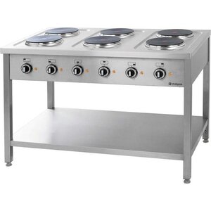 Stalgast Cuisinière Electrique | 15,6 KW | 6x 2,6 kW | 1200x700x(h)850mm