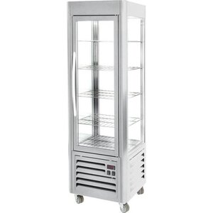 Roller Grill Vitrine Réfrigérée | 4 Côtés Debout | avec Etagères Fixées | 600x630x(h)1850mm | 360L Roller Grill Vitrine Réfrigérée | 4 Côtés Debout | avec Etagères Fixées | 600x630x(h)1850mm | 360L