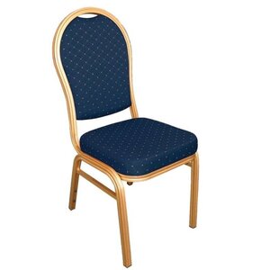 Bolero Chaises de Banquet  | Bleu |  Dossier Arrondi | Empilable | Lot de 12