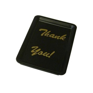 Bar Professional Plateau | avec Inscriptions 'Thank You' | Lettres Dorées | Noir | 160x110x(h)15mm